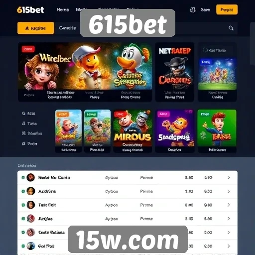 Interface do 615bet facilita a navegação dos jogadores